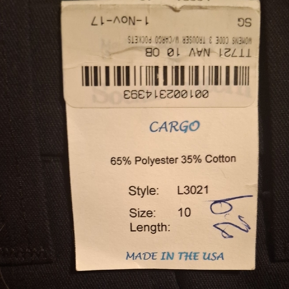Black Polyester Cotton Trousers